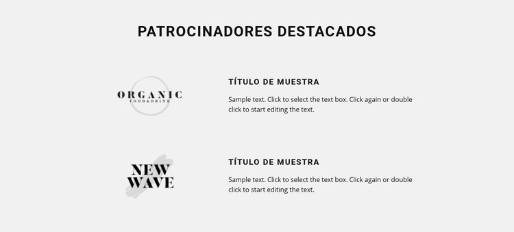 Patrocinadores destacados Creador de sitios web HTML