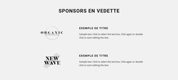 Sponsors En Vedette - Page De Destination