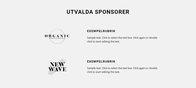 Utvalda sponsorer HTML-mall