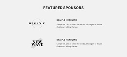 Uitgelichte Sponsors - Eenvoudig Websitesjabloon
