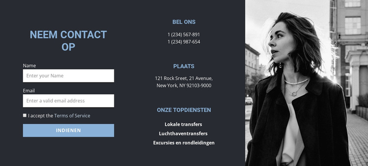 Contactformulier en contactpersonen bureau WordPress-thema