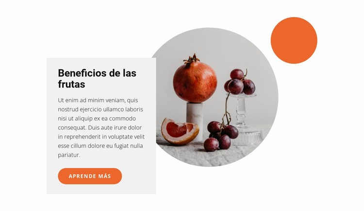 Postres de frutas Maqueta de sitio web