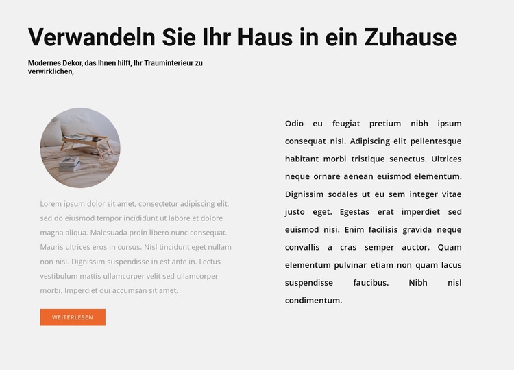 Für Zuhause Website Builder-Vorlagen