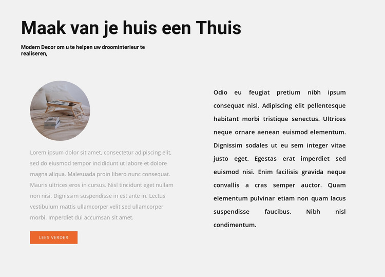 Voor thuis HTML-sjabloon