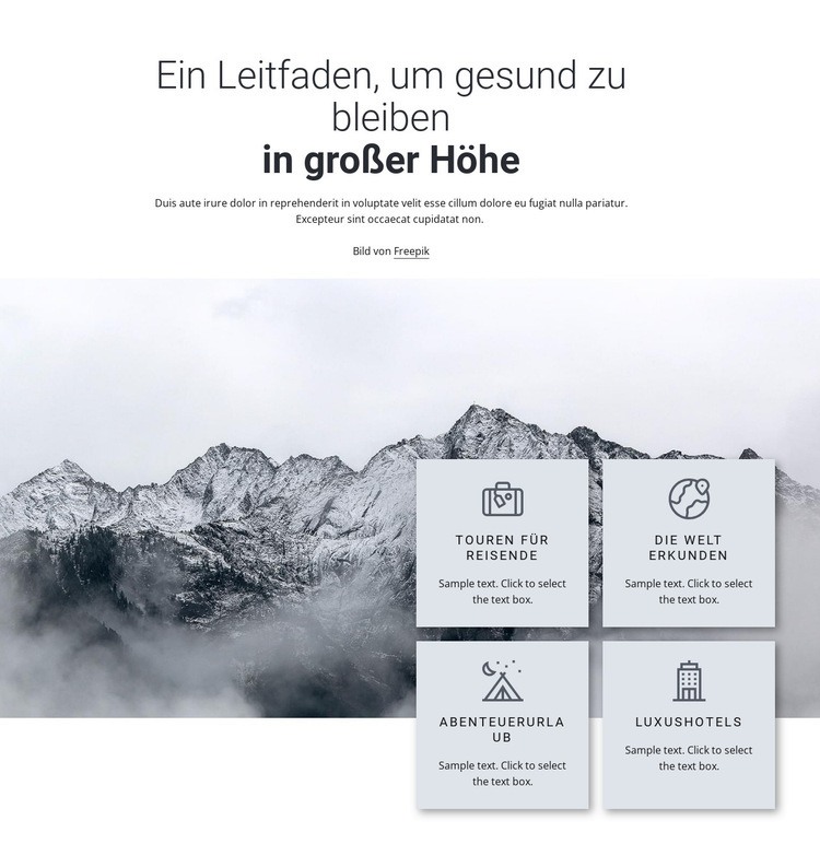 Höhe Website Builder-Vorlagen