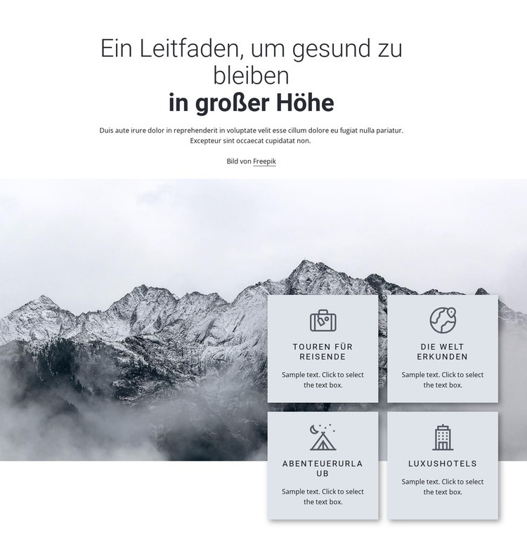 Höhe Landing Page