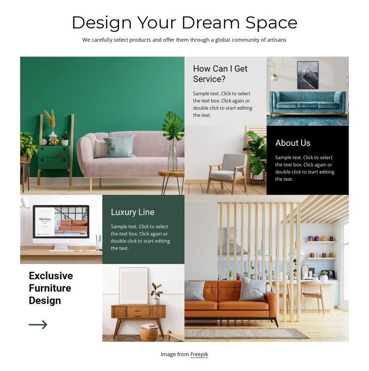 Design your dream space Homepage Design
