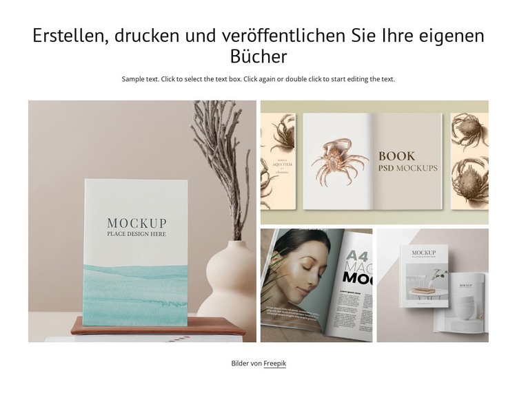 Bücher erstellen, drucken und veröffentlichen HTML5-Vorlage