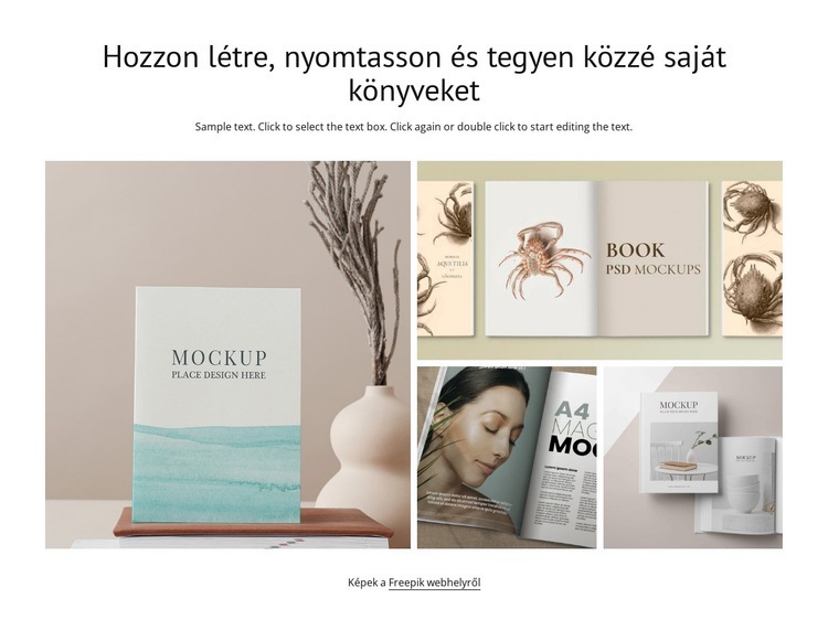 Készítsen, nyomtasson és tegyen közzé könyveket HTML Sablon