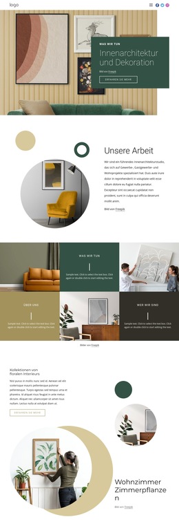 Visualisierung Von Innenräumen – Fertiges Website-Design