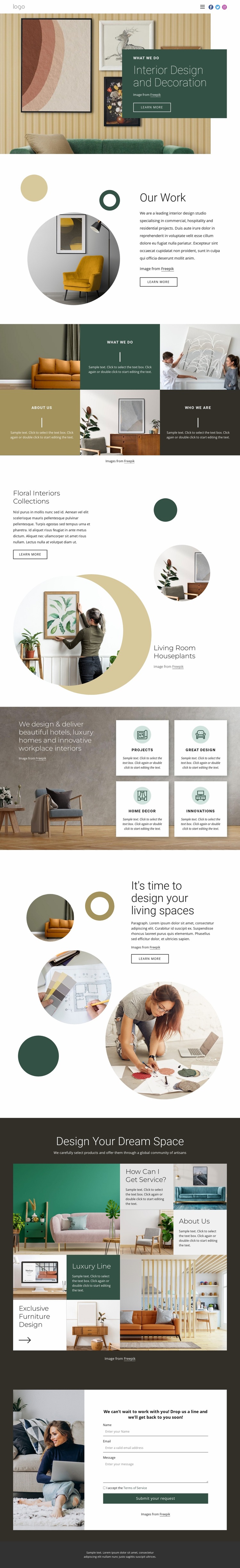 Visualization of interiors Website Builder Templates