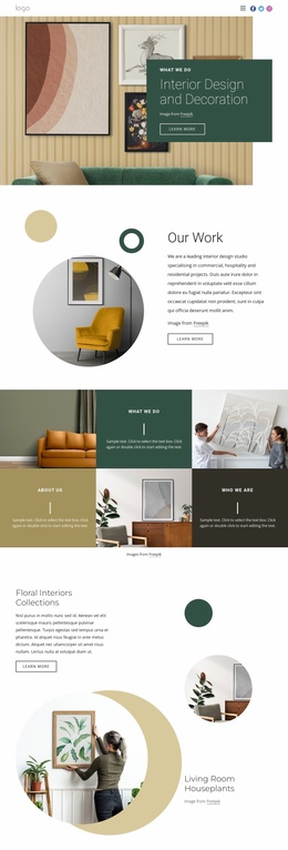Visualization Of Interiors - Web Page Template