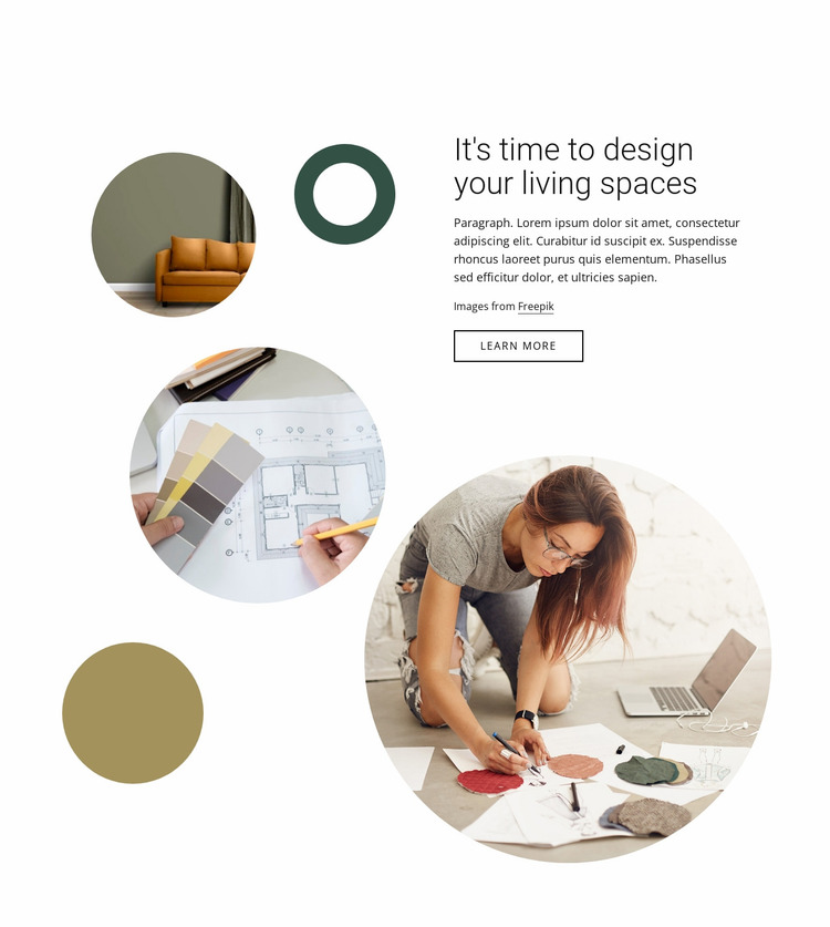 Design living spaces Website Mockup