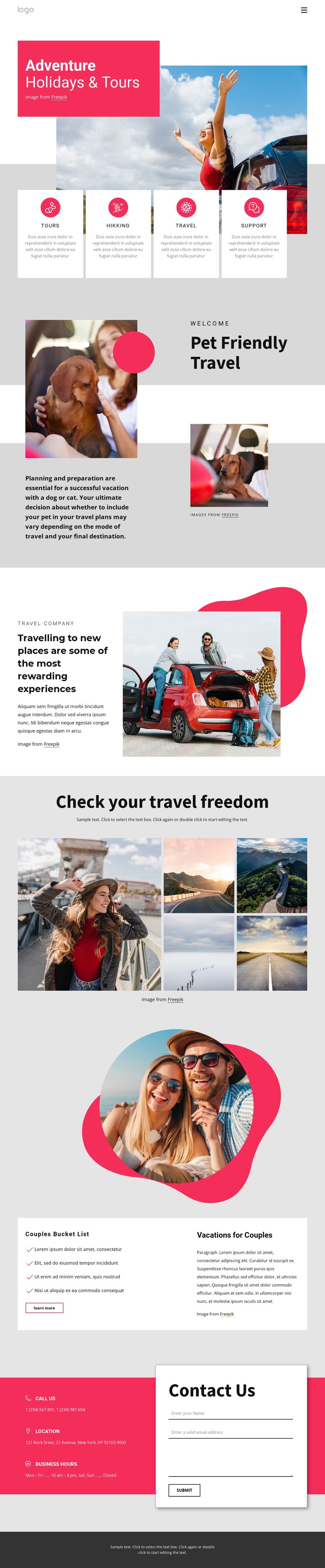 Adventure holidays and tours CSS Template