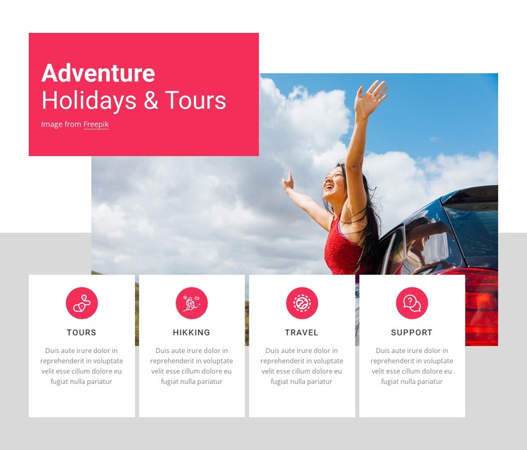 Travel agency grid repeater CSS Template