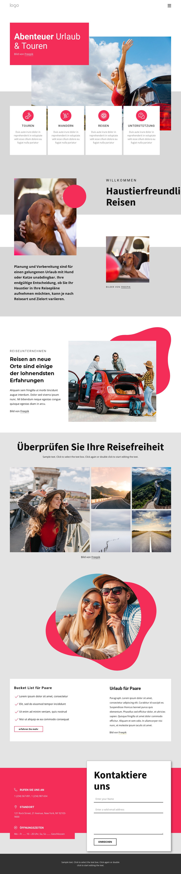 Abenteuerurlaub und Touren HTML-Vorlage