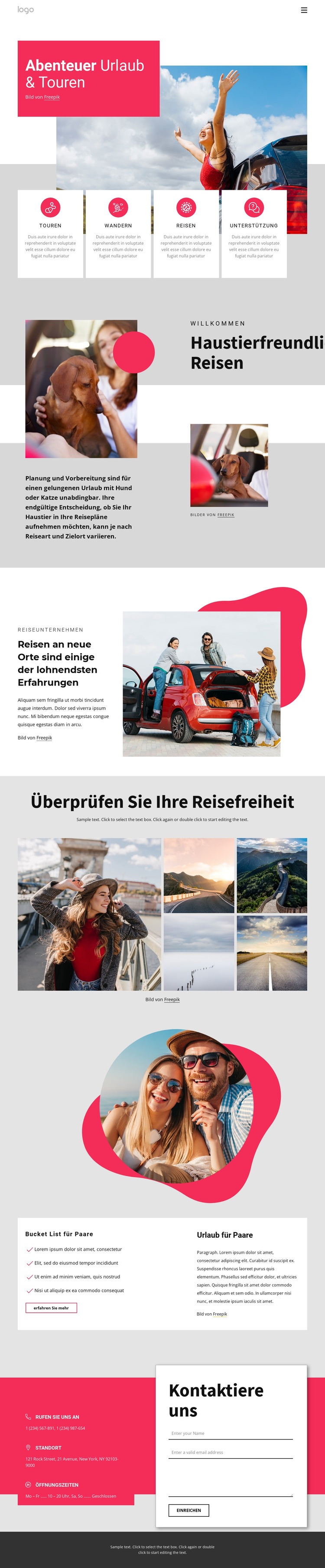 Abenteuerurlaub und Touren HTML Website Builder