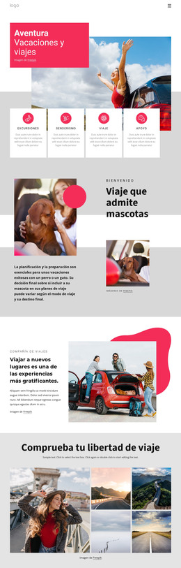 Viajes Y Vacaciones De Aventura: Plantilla HTML Y CSS