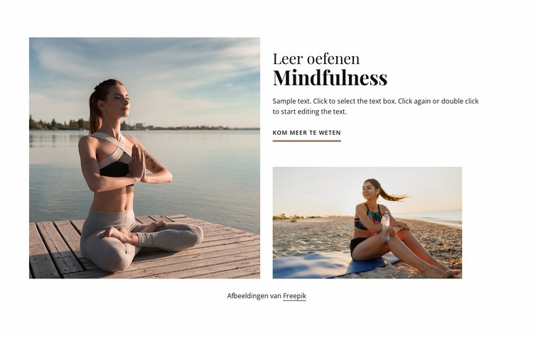 Oefen mindfulness Website mockup