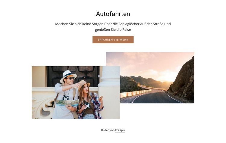 Planen Sie Ihren nächsten Roadtrip Eine Seitenvorlage