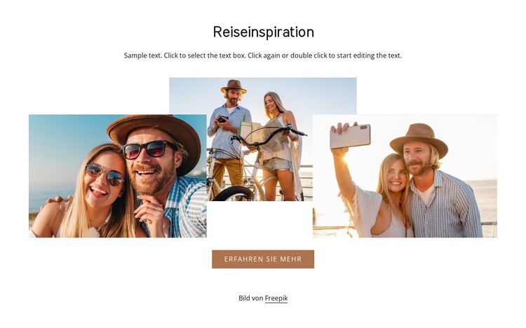 Reiseinspiration Website-Modell