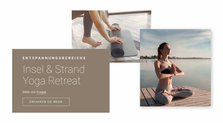 Yoga-Retreats am Strand Website-Modell