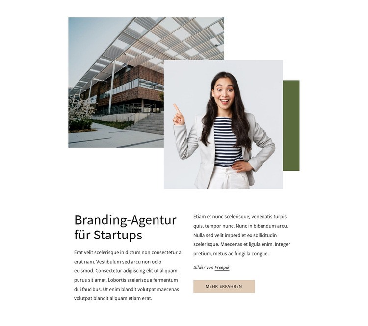 Agentur für Startup Landing Page