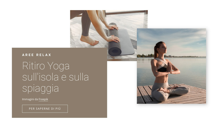 Ritiri di yoga sulla spiaggia Modello HTML