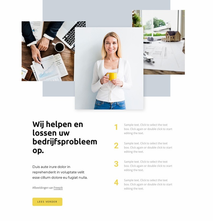 Elk probleem heeft een oplossing Website mockup