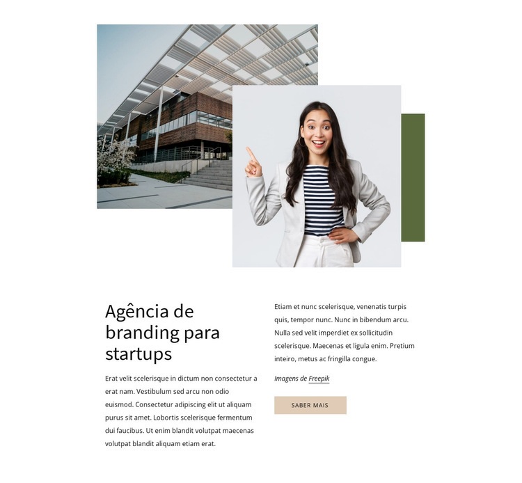 Agência para startups Maquete do site