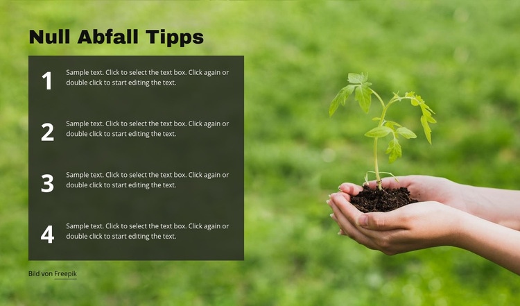 Null Abfall Tipps Website design