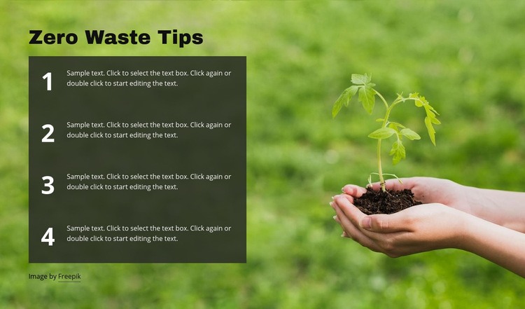 Zero Waste Tips Elementor Template Alternative