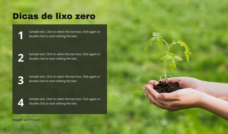 Dicas de lixo zero Modelos de construtor de sites