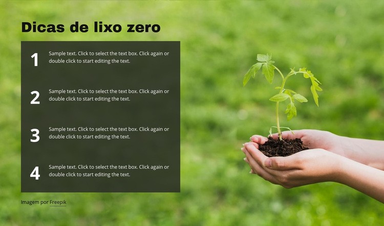 Dicas de lixo zero Design do site