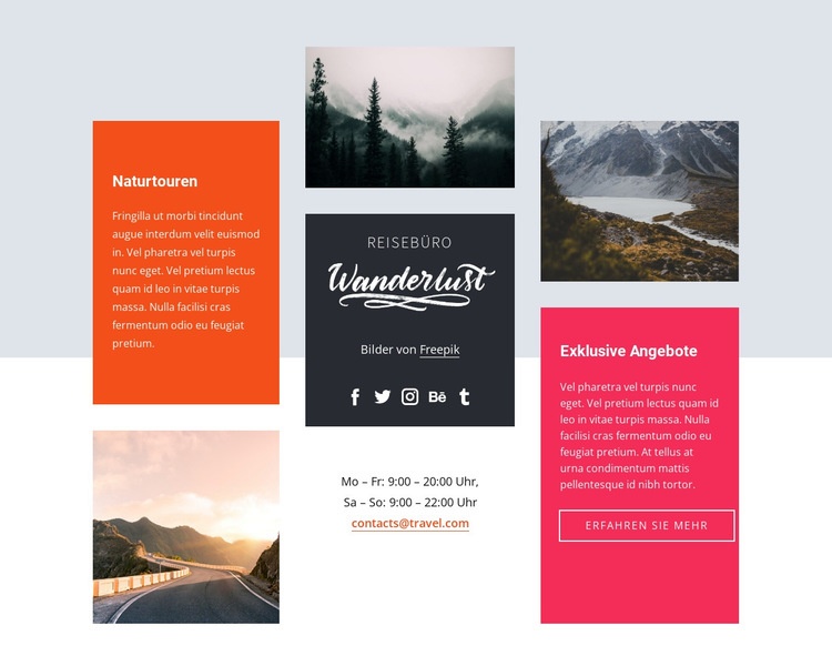 Fernweh Website-Modell