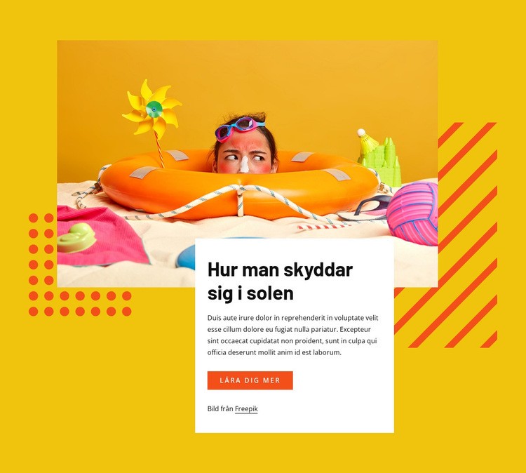 Skydda dig själv i solen Webbplats mall