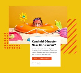 Kendinizi Güneşte Koruyun - Açılış Sayfası Tasarımcısı