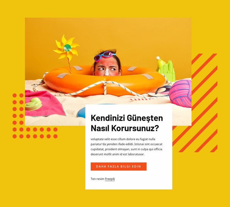 Kendinizi güneşte koruyun Açılış sayfası