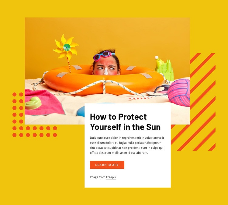 Protect yourself in the sun Web Page Design