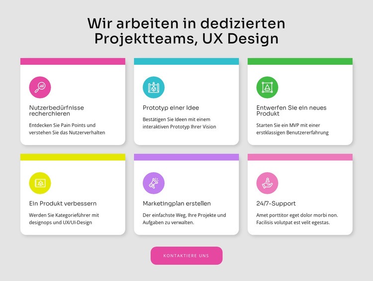 Wir schaffen tolle Projekte Website Builder-Vorlagen