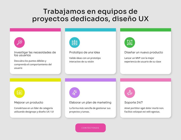 Creamos proyectos asombrosos Plantillas de creación de sitios web