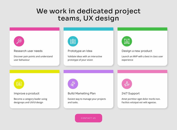We create amazing projects Homepage Design
