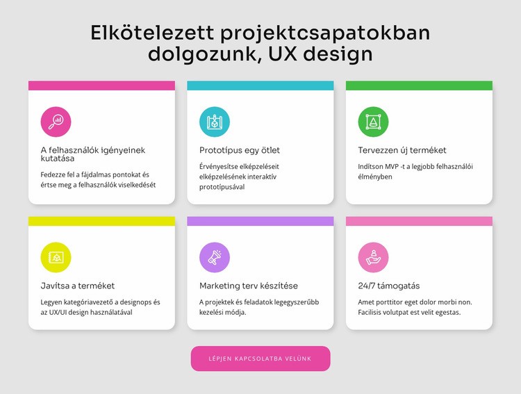 Csodálatos projekteket hozunk létre HTML Sablon