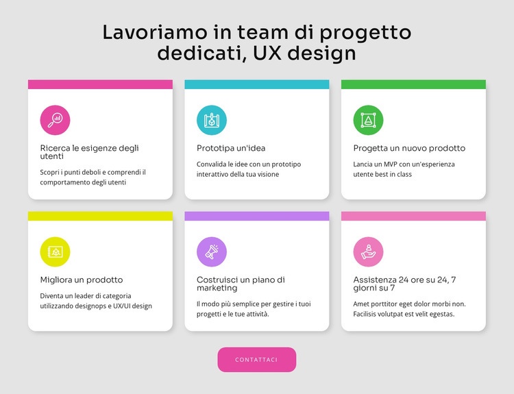 Creiamo progetti straordinari Modelli di Website Builder