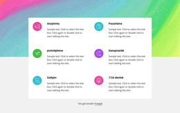 Soyut Arka Plana Sahip Özellikler - HTML Şablon Kodu