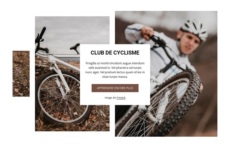 Club de cyclisme Page de destination