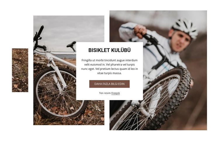 bisiklet kulübü Web Sitesi Mockup'ı