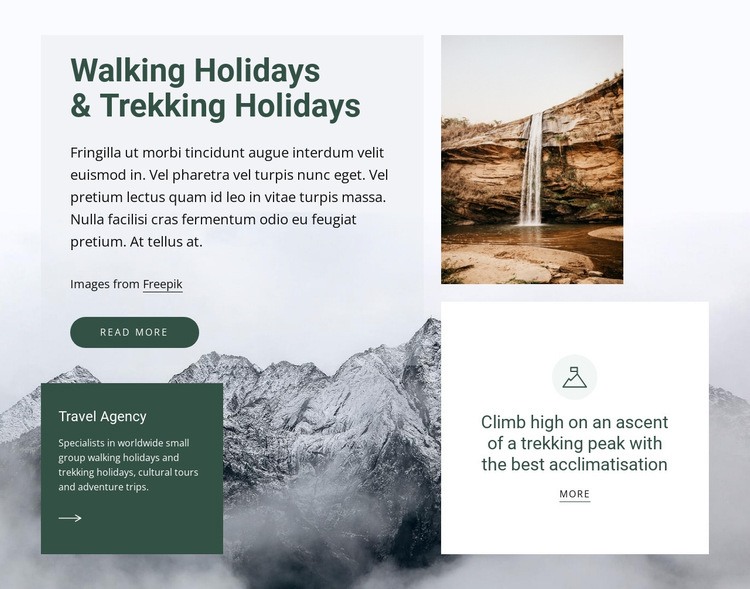 Trekking holidays Web Page Design
