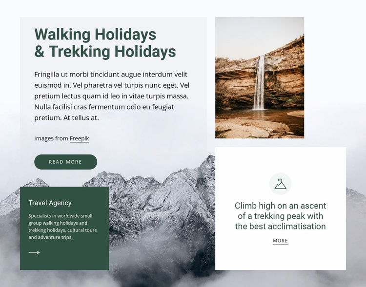 Trekking holidays Landing Page