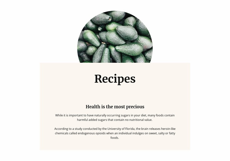 Avocado is the king of vitamins Elementor Template Alternative